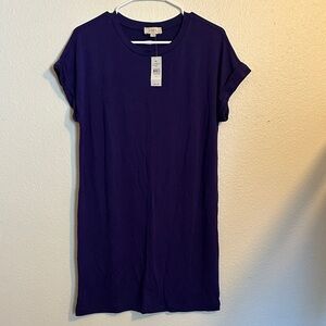 LOFT Women's Midi Dress in Deep Purple